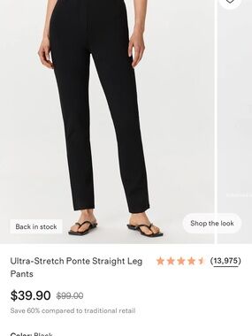 Quince Ultra-Stretch Ponte Straight Leg Pants - Black
